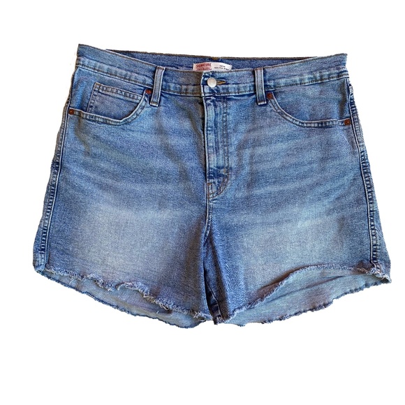 LEVI'S Signature Heritage High Rise Rib Cage Stretch Denim Shorts 16 - Picture 1 of 16